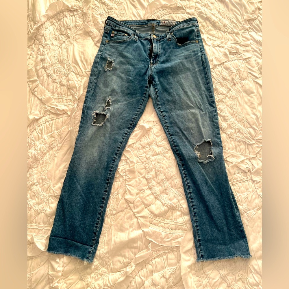 AG denim cropped raw hem jeans size 30